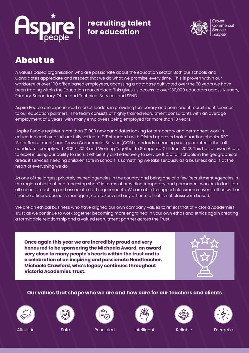 Victoria Academies Trust School Improvement (@victrustcpd) on Twitter photo #VATCONF is now just seven working days away! We look forward to welcoming you all, alongside our Platinum Sponsor @WorkInEducatio. #AspirePeople are proud to present the Michaela Crawford Award to one of our colleagues for going above and beyond. <a href="/VicAcademies/">Victoria Academies Trust</a> #whowillitbe #VATCONF is now just seven working days away! We look forward to welcoming you all, alongside our Platinum Sponsor @WorkInEducatio. #AspirePeople are proud to present the Michaela Crawford Award to one of our colleagues for going above and beyond. <a href="/VicAcademies/">Victoria Academies Trust</a> #whowillitbe