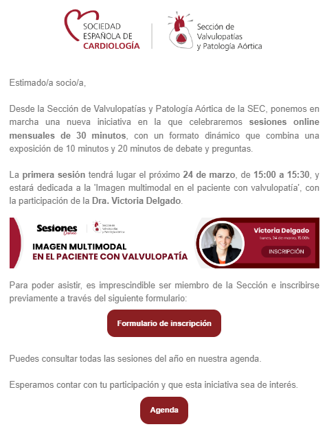 Victoria Delgado (@vdelgadogarcia) on Twitter photo Si estas interesad@ en patologia valvular y aortica, este es tu foro. Hazte socio en secardiologia.es/valvulopatias/…
Y apuntate al evento en forms.office.com/pages/response…
Membership at the <a href="/escardio/">European Society of Cardiology</a> council of VHD👉escardio.org/Councils/Counc…
<a href="/valvulopatiaSEC/">ValvulopatiasSEC</a> <a href="/imagen_sec/">Asociación de Imagen Cardiaca SEC</a> Si estas interesad@ en patologia valvular y aortica, este es tu foro. Hazte socio en secardiologia.es/valvulopatias/…
Y apuntate al evento en forms.office.com/pages/response…
Membership at the <a href="/escardio/">European Society of Cardiology</a> council of VHD👉escardio.org/Councils/Counc…
<a href="/valvulopatiaSEC/">ValvulopatiasSEC</a> <a href="/imagen_sec/">Asociación de Imagen Cardiaca SEC</a>