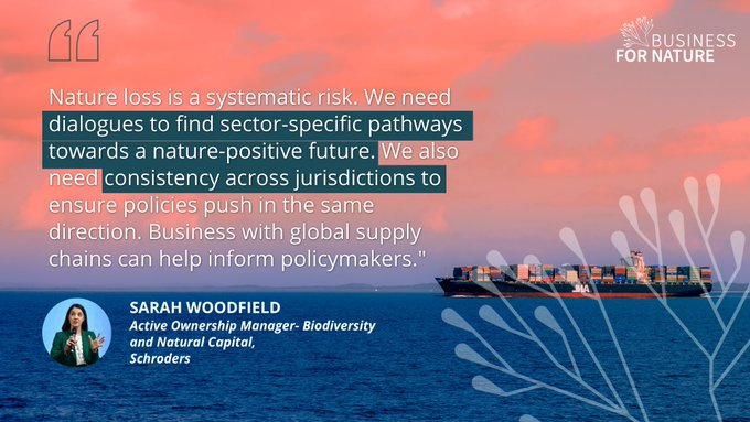 UNBiodiversity's tweet photo. The #Post2020 Global Biodiversity Framework provides long-awaited political certainty for business.
We must implement the Kumming-Montreal Global Biodiversity Framework! #KMGBF to achieve #PeaceWithNature: https://t.co/UL7XmAdGYF
via @BfNCoalition https://t.co/lu56Yq7qYo