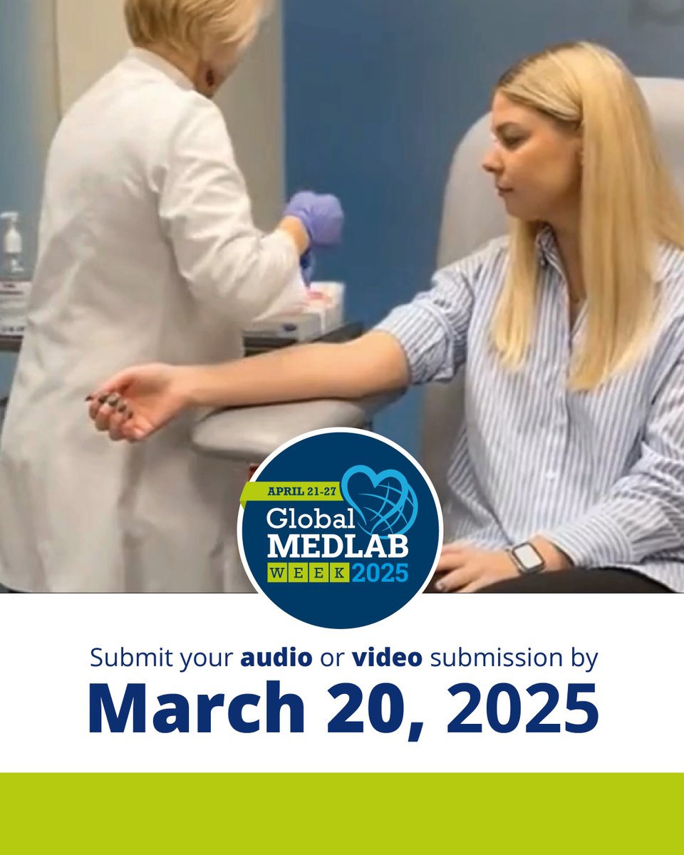 IFClinChem's tweet photo. 🚨 Deadline Alert! March 30, 2025 ⏳📢 🚨
Don't miss your chance to be part of Global MedLab Week 2025! 🌍🔬
🏆 Prizes for the top 3 videos &amp; audios from each IFCC federation!
#LabsSaveLives #GlobalMedLabWeek #MedicalLaboratory #IFCC #HealthcareHeroes https://t.co/88zqomUAWy