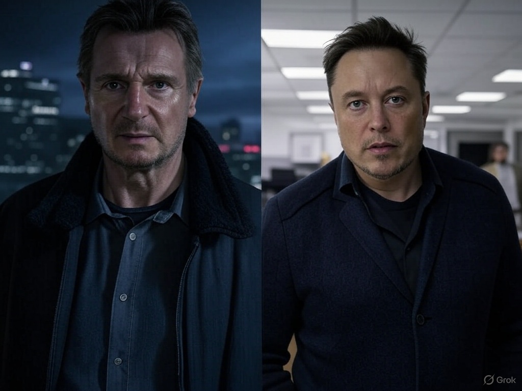 One went on a mission to save his daughter from terrorists. The other set out to destroy the woke mind virus that had taken his son and turned him into his daughter. <a href="/liamneeson132/">william Liam Neeson</a>   in Taken vs. <a href="/elonmusk/">Elon Musk</a>  in real life.