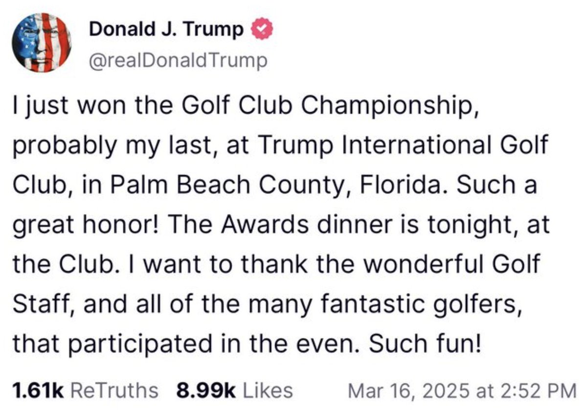 REALLY? THAT'S AMAZING, SIR! CONGRATS TO YOU, THE CADDIES WHO KICK YOUR BALL OUT OF THE ROUGH, THE STOOLIES WHO LET YOU WIN OR GET THROWN OUT OF THE CLUB, THE SPINELESS PRO AT YOUR CLUB WHO DOESN'T WANT TO GET FIRED, AND THE 100S OF FEET OF GIMMIES YOU GIVE YOURSELF! BRAVO!