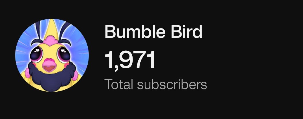Bumble_Bird's tweet image. Help me reach my goal!

I am SO CLOSE to 2k on my YouTube channel. It's my passion! 

Please help me reach my goal! Subscribe and share of you can please!
youtube.com/@bumble_bird
#vtuber #youtube #birdtuber