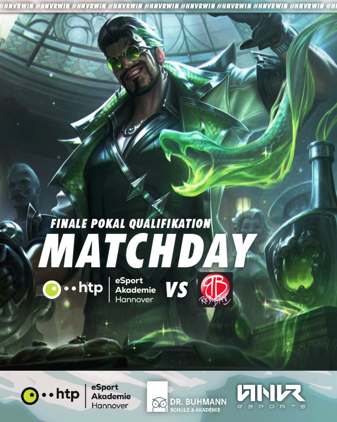 DO or DIE! 
Heute steht das Finale des PRM Pokal Qualifiers an!

🕕 20:00 Uhr
🆚 <a href="/RedBall_eSports/">RBE | RedBall eSports</a> 
📺 twitch.tv/hnvr_esports
 🎙️ <a href="/ThoreSchmore/">Thore</a> <a href="/Mayhem__lol/">Jannes</a>