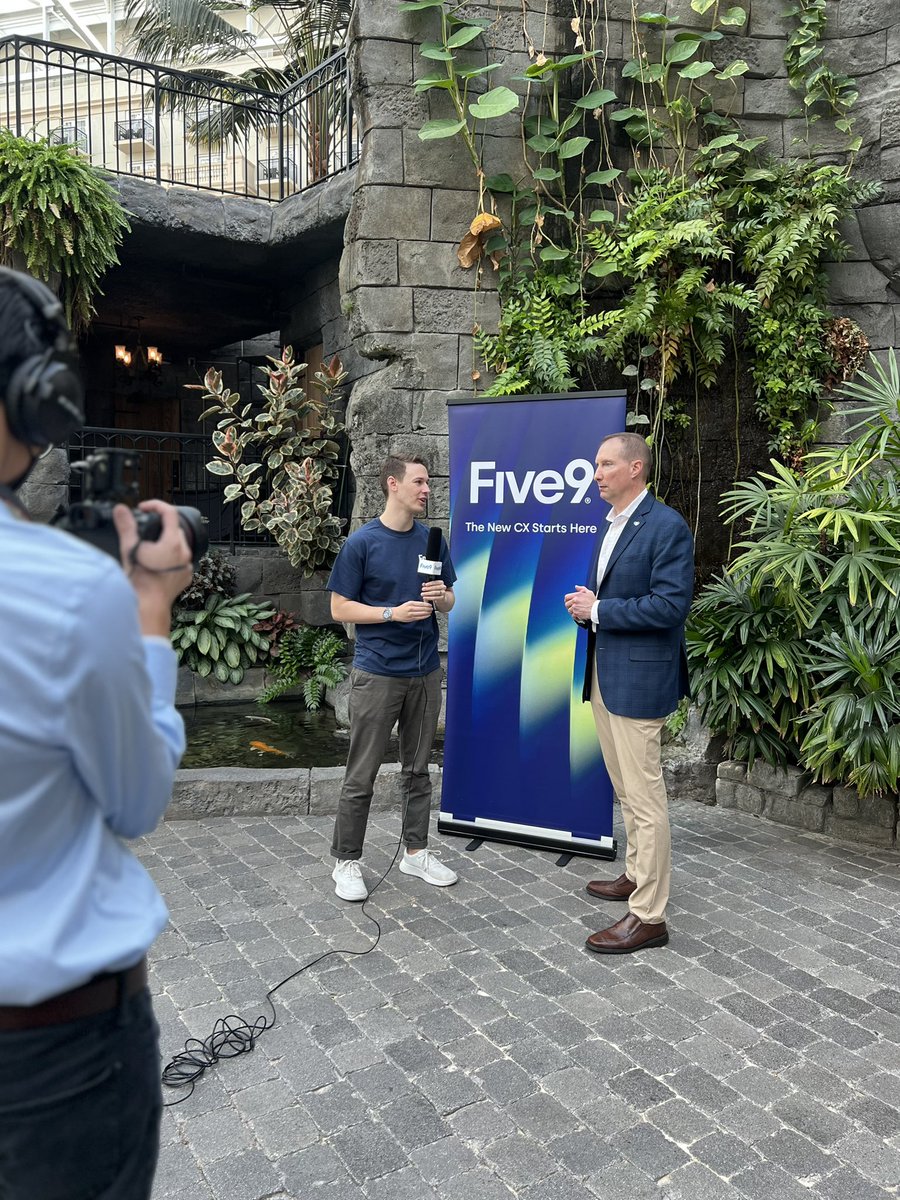 BTS with Dave King, our Senior Director of Strategic Accounts, discussing exciting announcements with Five9 Aceyus VUE. 🎤🎥 #EnterpriseConnect #TheNewCX <a href="/enterprisecon/">Enterprise Connect</a>