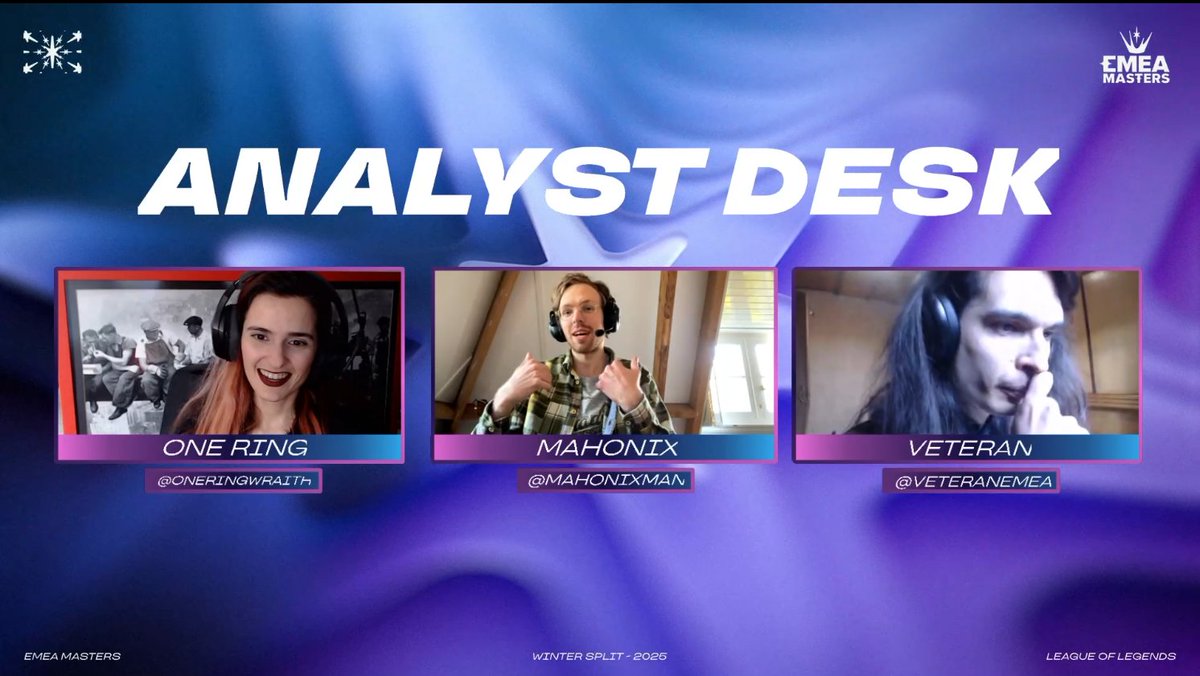 We're live with the first day of #EMEAMasters 2025 Winter split! Come join us:-

twitch.tv/euniverse_tv