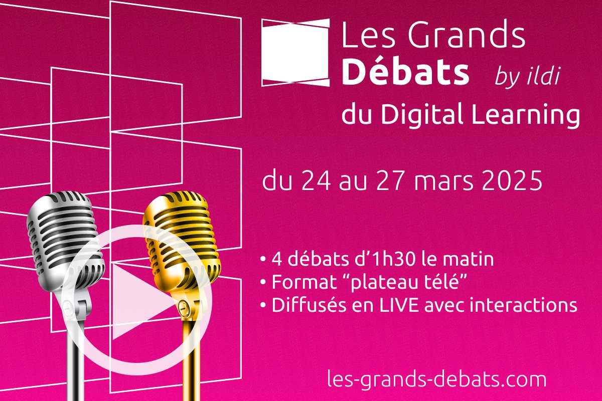 Du 24 au 27 mars 2025, participez gratuitement à des débats avec les experts et acteurs majeurs du Digital Learning.

Un format siple et efficace : 1 débat par jour, de 11h-12h30, facile à intégrer dans votre agenda : eu1.hubs.ly/H0hzZ710

#LTFrance #DigitalLearning #formpro
