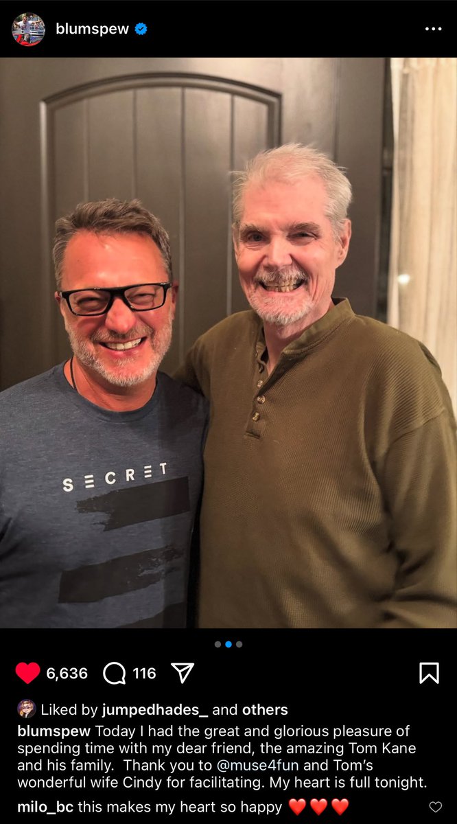 steve blum and tom kane were hanging out yesterday!! so good to see tom is doing ok. my goats ❤️