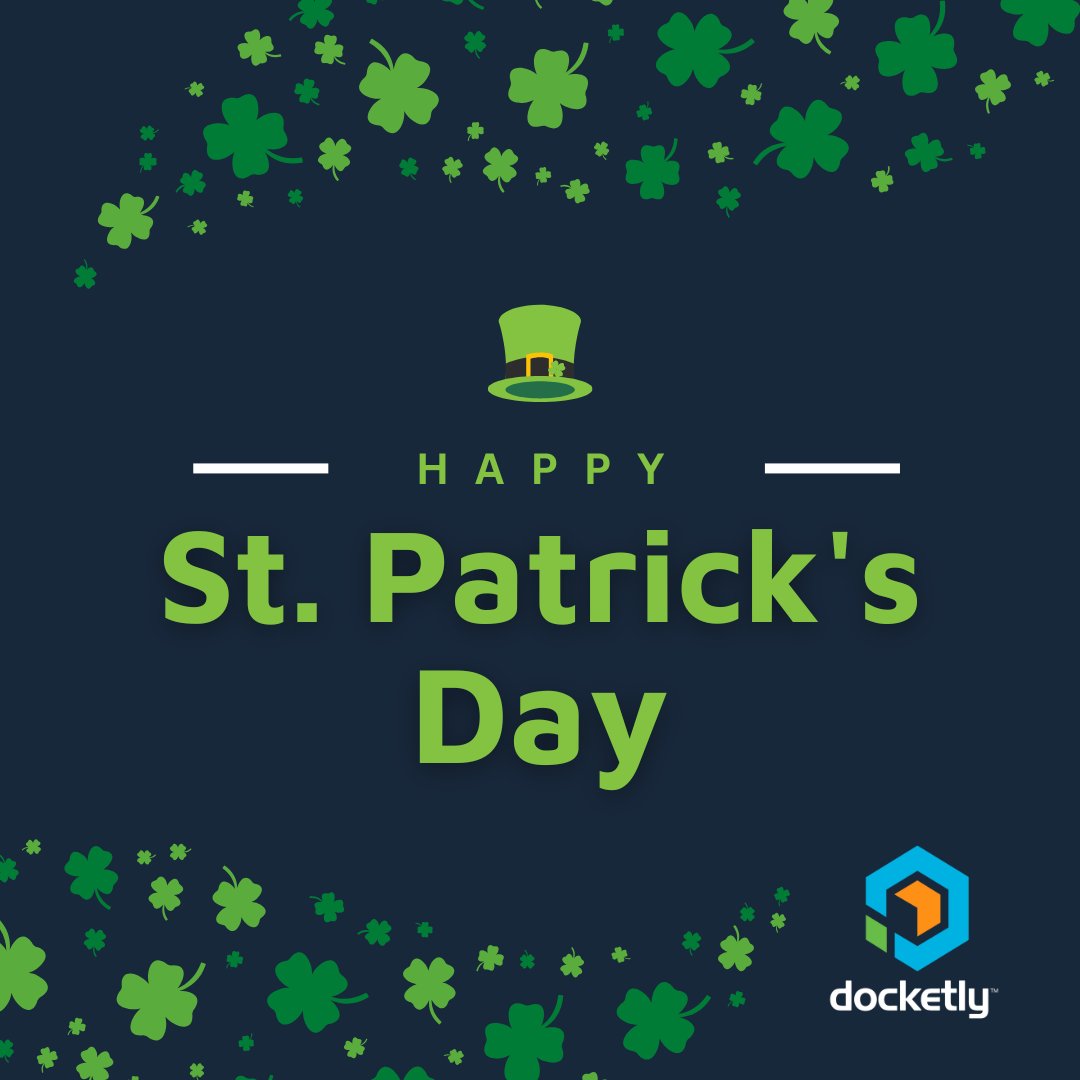 docketly's tweet image. Happy St. Patrick's Day from all of us at Docketly! 🍀 We wish you a day of good fortune and Irish cheer.

#StPatricksDay