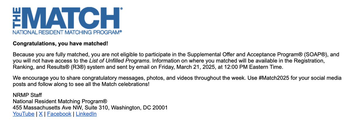 Gabriel Cojuc-Konigsberg (@cojucg) on Twitter photo Hard work pays off! Thanks to everyone who has believed in me. Can't wait to find out where I'll go for internal medicine residency! #Match2025 Hard work pays off! Thanks to everyone who has believed in me. Can't wait to find out where I'll go for internal medicine residency! #Match2025