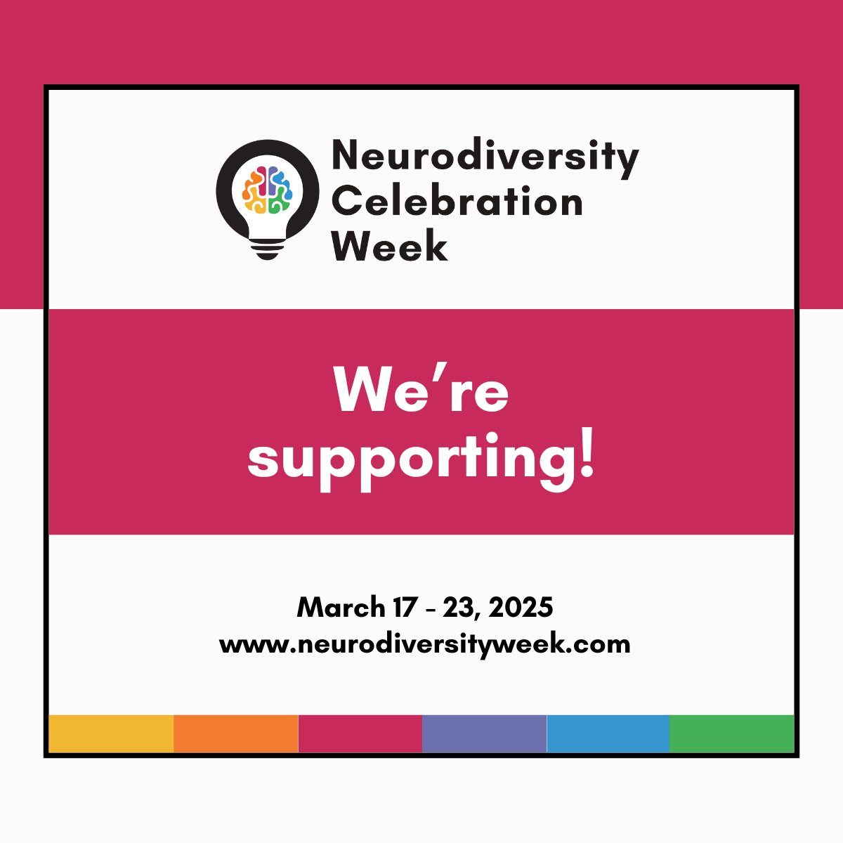 We’re supporting Neurodiversity Celebration Week 2025! 🌟

Neurodiversity Celebration Week is a worldwide initiative that challenges stereotypes and misconceptions about neurological differences.

#NeurodiversityCelebrationWeek #NeurodiversityWeek