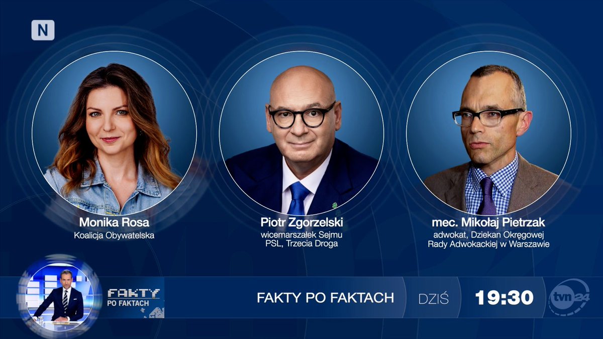 Fakty po Faktach (@faktypofaktach) on Twitter photo Monika Rosa <a href="/moanrosa/">Monika Rosa</a> z <a href="/ko_klub/">Koalicja Obywatelska 🇵🇱✌️</a> i wicemarszałek Sejmu Piotr Zgorzelski <a href="/PZgorzelskiP/">Piotr Zgorzelski</a> z <a href="/nowePSL/">🍀 PSL</a> będą gośćmi Piotra Kraśki w <a href="/faktypofaktach/">Fakty po Faktach</a>. W II części programu mec. Mikołaj Pietrzak. Zapraszamy o godz. 19.30 do <a href="/tvn24/">tvn24</a> i #TVN24GO. Monika Rosa <a href="/moanrosa/">Monika Rosa</a> z <a href="/ko_klub/">Koalicja Obywatelska 🇵🇱✌️</a> i wicemarszałek Sejmu Piotr Zgorzelski <a href="/PZgorzelskiP/">Piotr Zgorzelski</a> z <a href="/nowePSL/">🍀 PSL</a> będą gośćmi Piotra Kraśki w <a href="/faktypofaktach/">Fakty po Faktach</a>. W II części programu mec. Mikołaj Pietrzak. Zapraszamy o godz. 19.30 do <a href="/tvn24/">tvn24</a> i #TVN24GO.