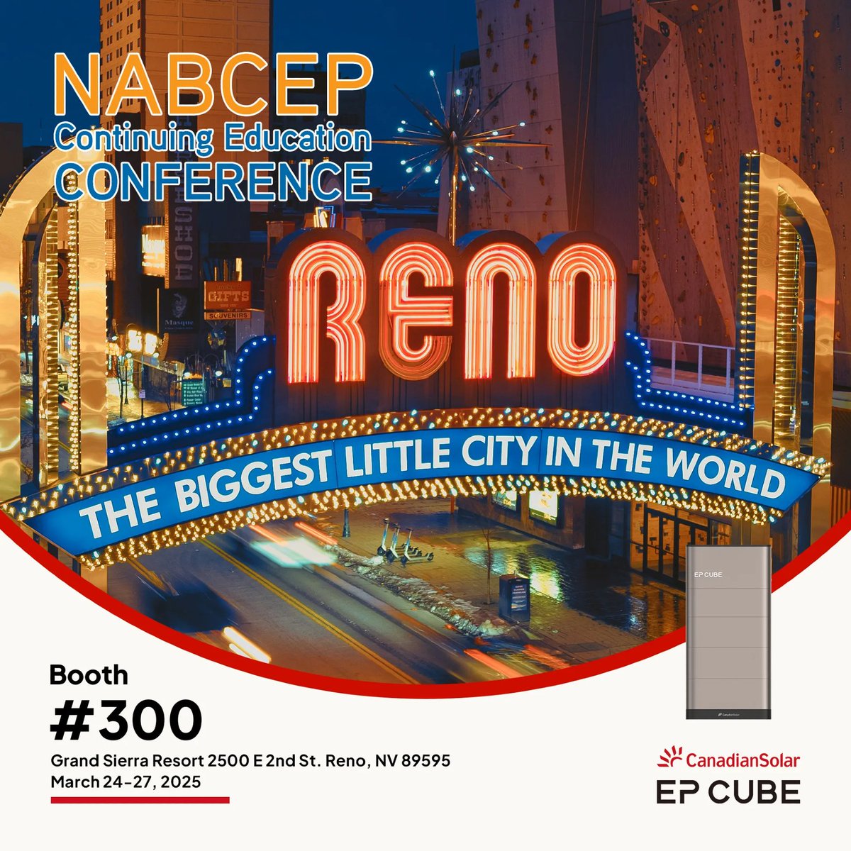EPCube's tweet image. 🔋 Join us at #NABCEP #300 for an electrifying EP Cube showcase! Our Technical Trainer Aaron Wright is leading two power-packed sessions on mastering the EP Cube installation.

📅 March 25, 4:30 PM - 6:00 PM (Carson 3)
📅 March 26, 11:00 AM - 12:30 PM (Carson 3)

#EPCube