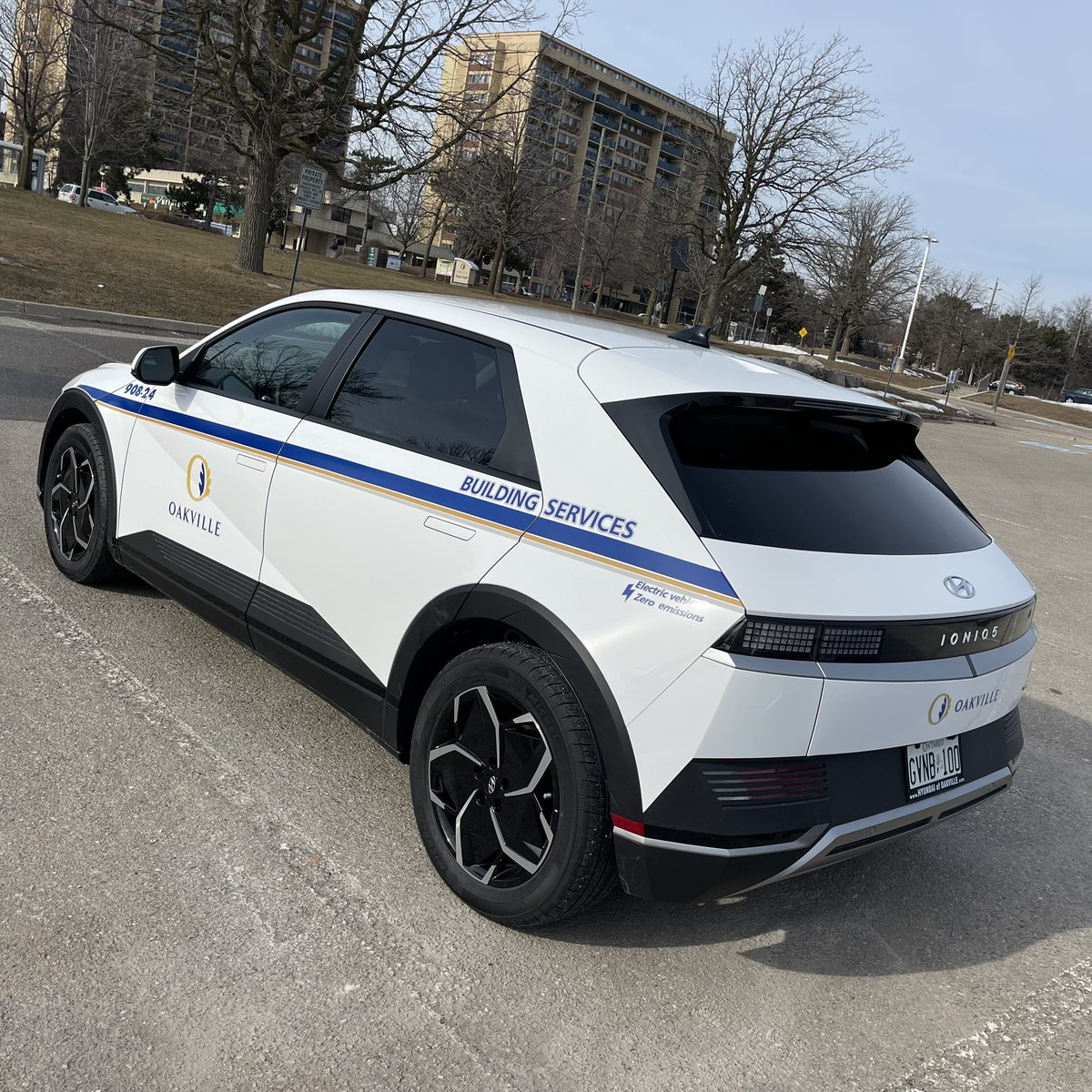 One of our <a href="/townofoakville/">Town of Oakville</a> Hyundai Ioniq 5 EVs for inspectors in Building Services. Such vehicles are part of an ongoing effort for a more environmentally sustainable Oakville.