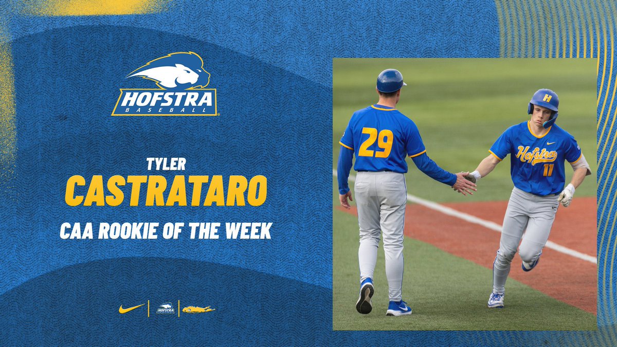 Solid week at the dish and his first start on the mound earns Tyler Castrataro <a href="/CAASports/">Coastal Athletic Association</a> Rookie of the Week accolades. 

#PrideOfLI