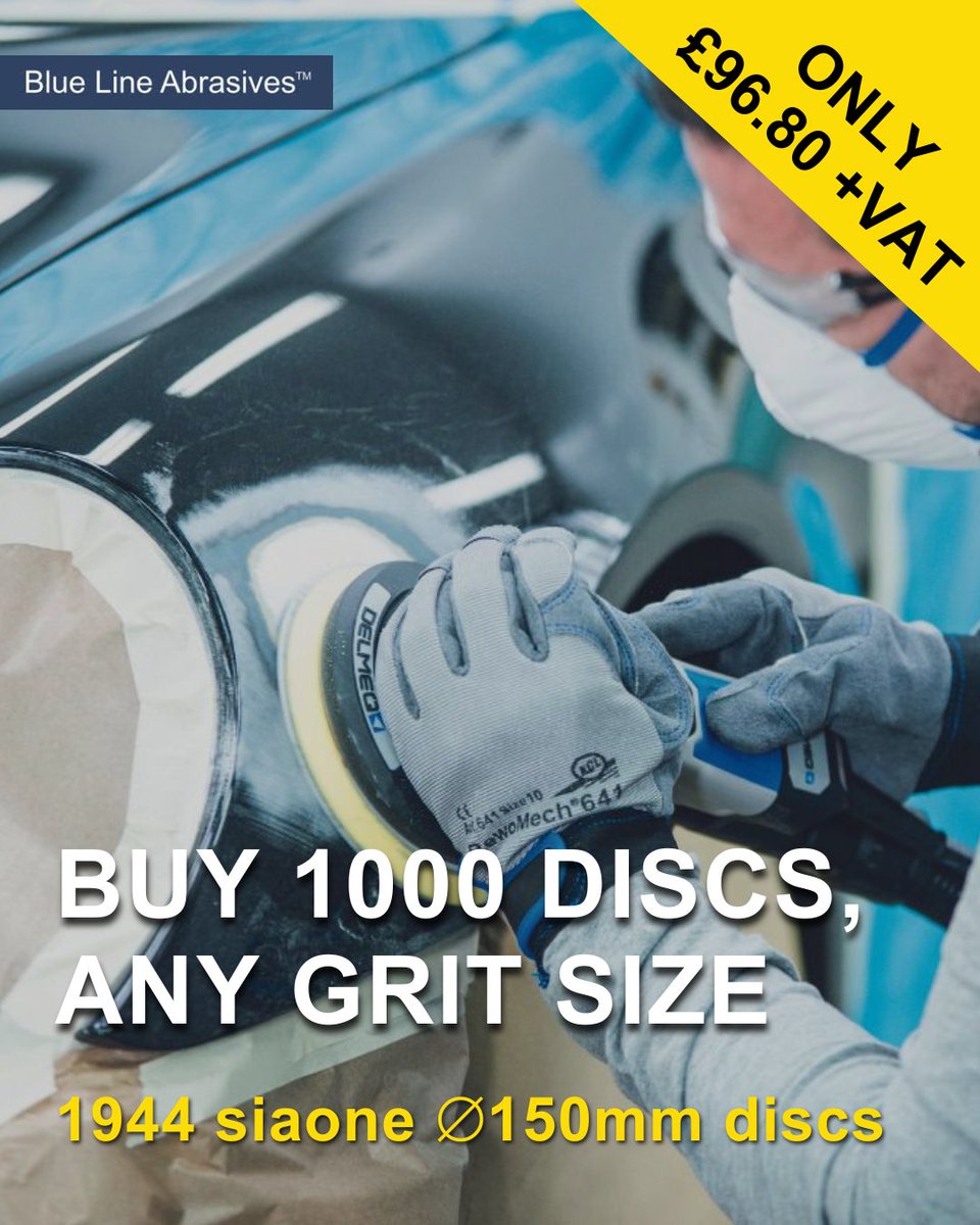 blabrasives's tweet image. Get 1944 siaone 150mm discs at an unbeatable price! Whether you need fine or coarse grit, we’ve got you covered. Don&apos;t miss out 👉 bluelineabrasives.co.uk/product/1944-s…

Please note: Offer excludes P220 grit. All other grit options included.

#1944siaone #AbrasiveDiscs #SandingSolutions