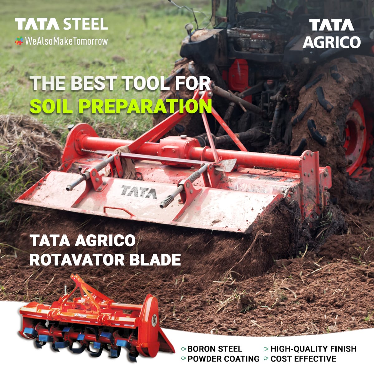 UsengimanaEric8's tweet photo. The best tool for soil preparation is Rotavator Blade!
Get this essential implement from @AgricoTata!
Ordering yours no matter where you are!
#AgMechanization
#FatmToTable
#SustainableAgriculture https://t.co/bgaIeiU1O4