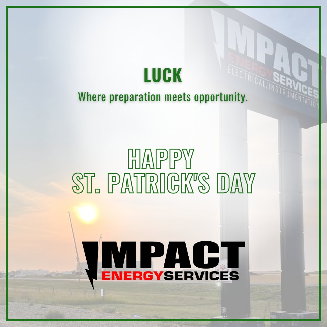 impactenergyltd's tweet photo. The not-so-magic formula of Luck - find those opportunities today and everyday 🍀⚡️

#preparation #consistency #letsgettowork https://t.co/HMcqh7mcpT