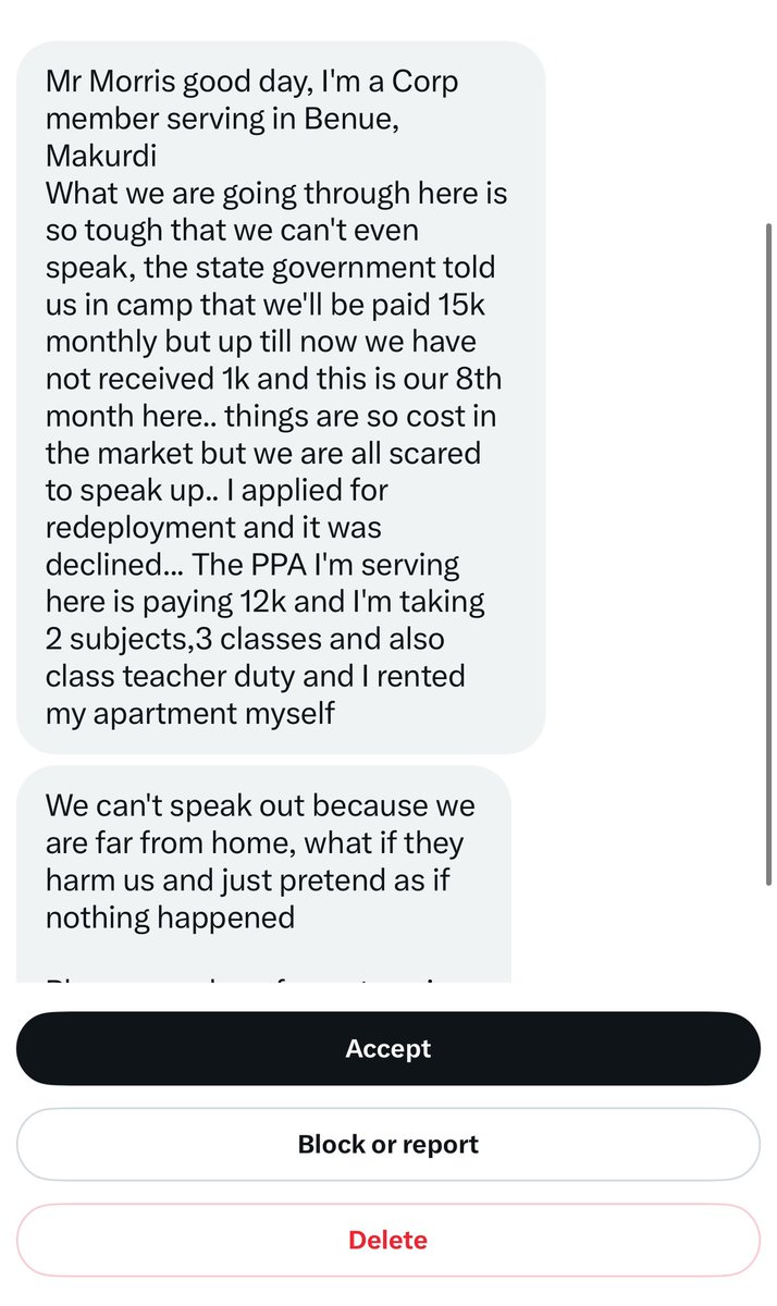 Morris_Monye's tweet photo. From my dm. 

NYSC why na. https://t.co/B8GOgi33Io