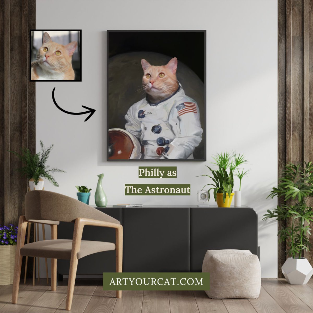 ArtYourCat's tweet image. 🚀 Ever seen a cat in space gear? Meet "The Astronaut" custom cat portrait! Transform your furry friend into an interstellar superstar. Perfect for cat lovers and space enthusiasts alike! 🌌🐾 #CatArt #AstronautCat #CustomPortraits #SpaceCat 🐱✨