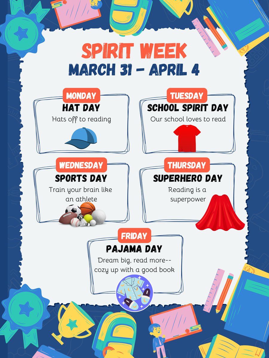 Getting ready for School Library Month next month!  We'll kick off the month with a spirit week.  Stay tuned for activities and contests all month long! <a href="/aasl/">AASL</a> <a href="/AISLEd_org/">AISLEd</a>