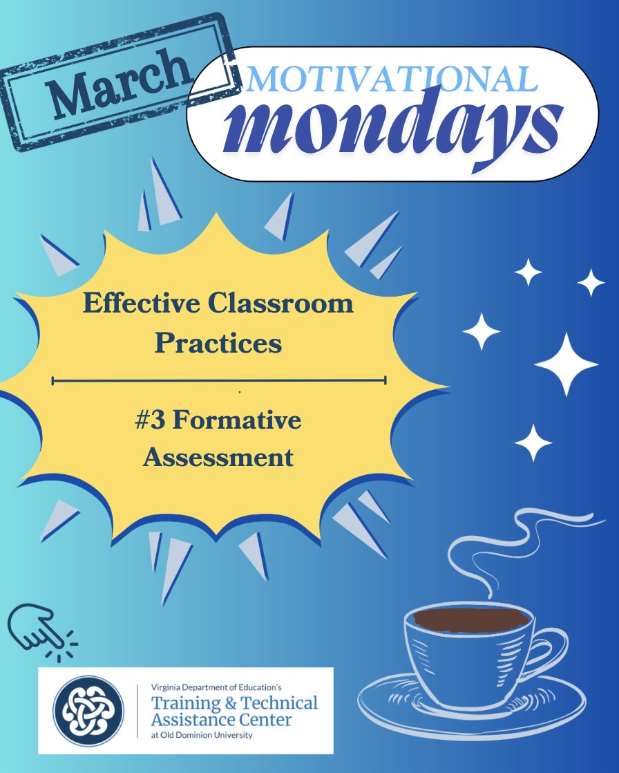We’re back with another March Motivational Monday sharing a practical, evidence-based practice to decrease disruptions and increase learning and engagement. Click the link below for our 2nd post on: Formative Assessment.  <a href="/Vtss_ric/">VTSS</a> 

➡️ ttac.odu.edu/behavior/march…
