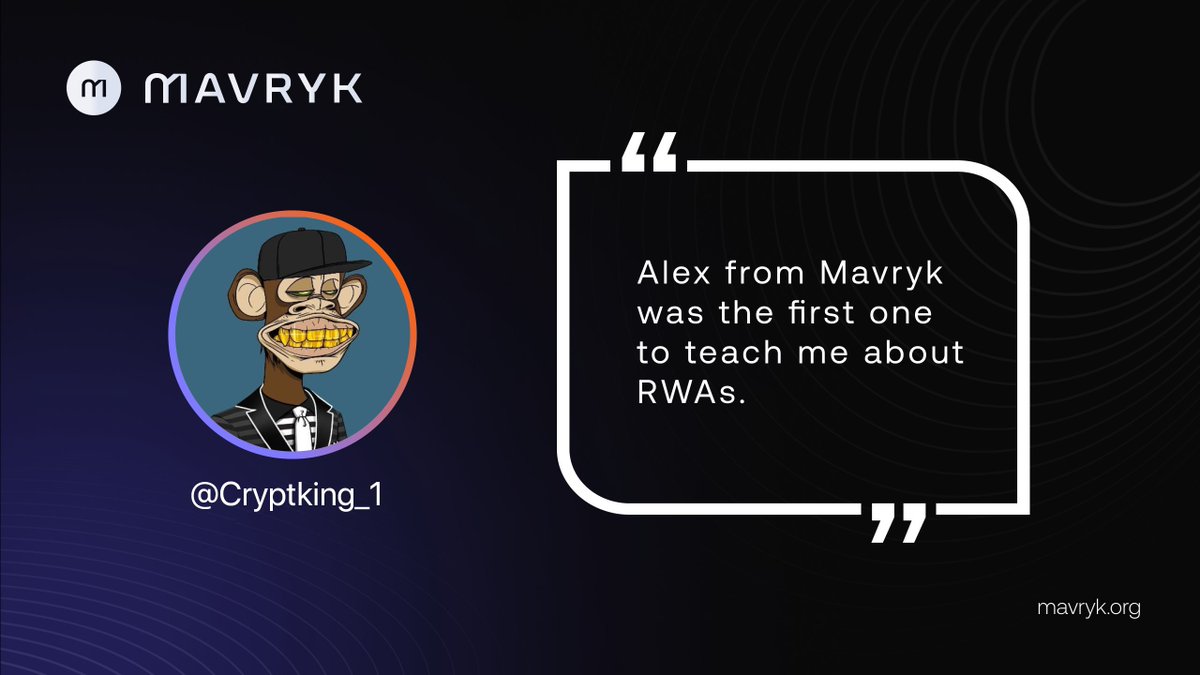 Mavryk Network (@mavryknetwork) on Twitter photo "Alex from Mavryk was the first one to teach me about RWAs." - <a href="/Cryptking_1/">Cryptking.eth ๐ ๐ฆ</a>
The future of finance isn't just digital. RWAs are unlocking new opportunities, and weโre here to push the space forward.
Letโs keep building. โก๏ธ
#BeMavryk #RWAs "Alex from Mavryk was the first one to teach me about RWAs." - <a href="/Cryptking_1/">Cryptking.eth ๐ ๐ฆ</a>
The future of finance isn't just digital. RWAs are unlocking new opportunities, and weโre here to push the space forward.
Letโs keep building. โก๏ธ
#BeMavryk #RWAs