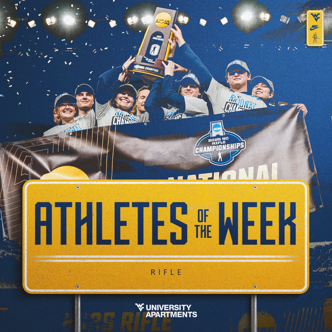 WVUSports's tweet photo. ⭐️ @WvuApartments Student-Athletes of the Week: @WVURifle Team &amp; @WVUXCTF's Ceili McCabe

Let's hear it for our National Champions! 🏆🏆

#HailWV https://t.co/1Dgp5W0TDI