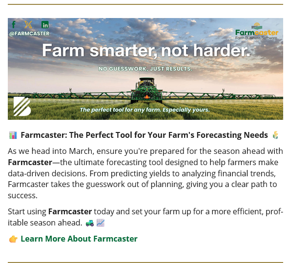 farmcaster's tweet photo. ICYMI: Farmcaster was recently featured in Backswath Management's March Shop-Talk! 🌾✨ Check out the full highlight in the attached photo!

#ThePerfectToolForAnyFarm #CDNAg #Plant25 #FarmTech #SmartFarming https://t.co/5XfLf2vUm1