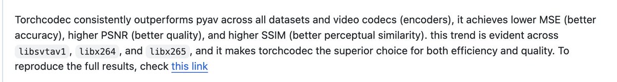 A few months ago we quietly open-sourced a <a href="/PyTorch/">PyTorch</a> video decoding library called torchcodec -- small, nimble, fast.
The <a href="/LeRobotHF/">LeRobot</a> folks had some nice things to say about it.