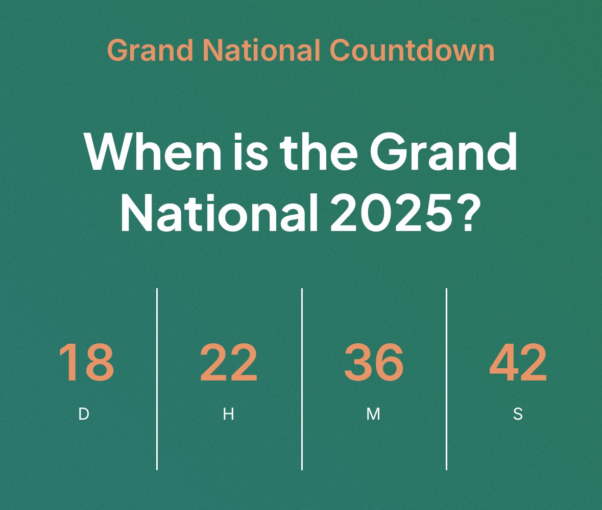The Countdown is On 🗓️

#GrandNational2025