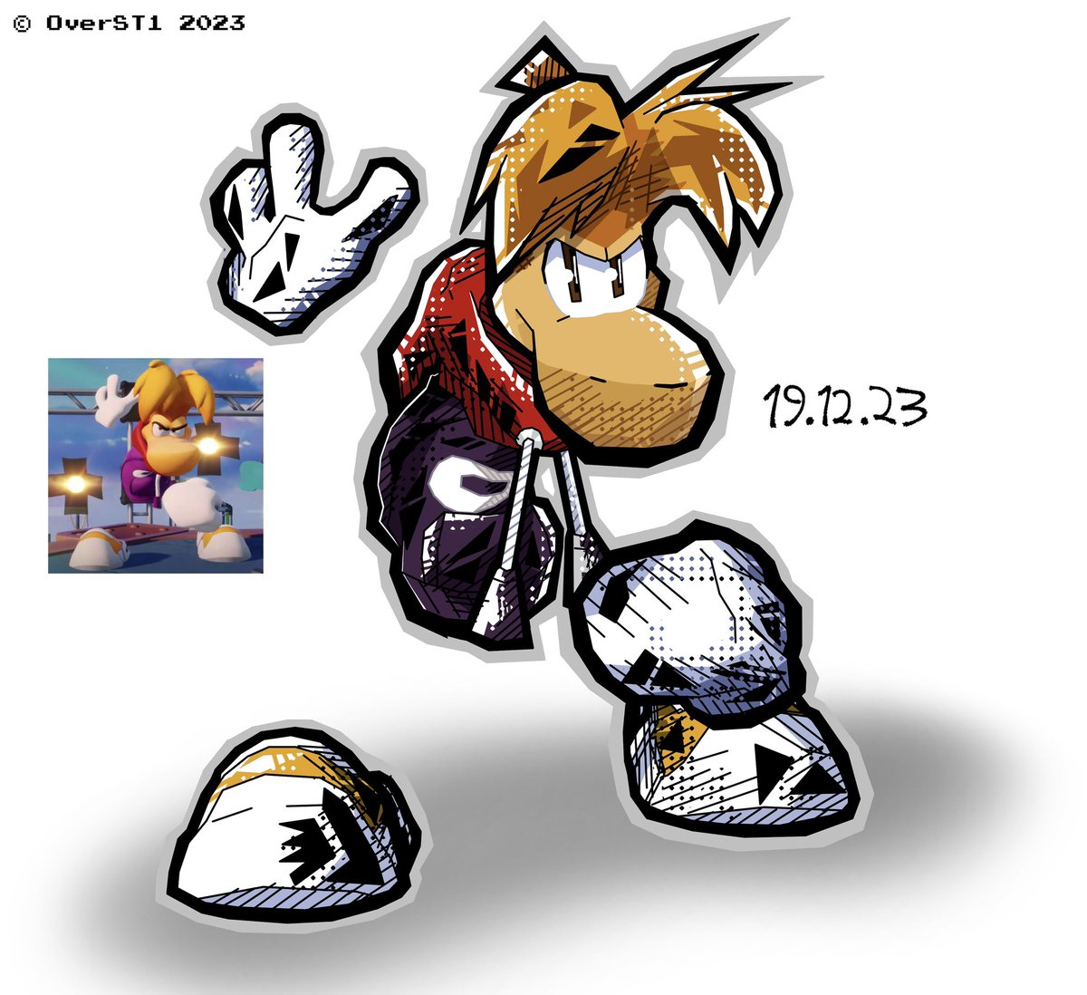 OverST1_'s tweet photo. OLD RAYMAN POSE REDRAW!! 💥
#Rayman #RaymanInThePhantomShow #Ubisoft #ArtistOnTwitter #digitalart #ArtistOnX #SparksOfHope https://t.co/bwBgyc0IFr