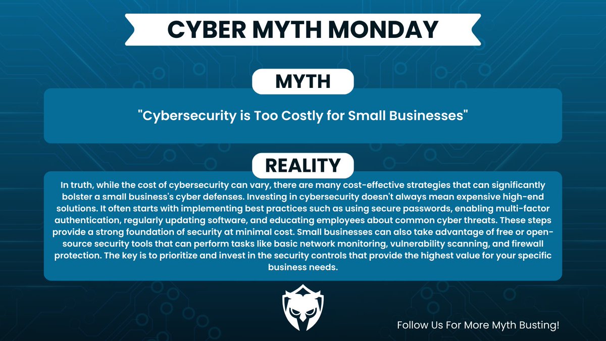 TotalAssure's tweet photo. Welcome back! Let's start your week right with a little myth busting.

Take cyber threats seriously. Stay tuned to Cyber Myth Monday for real stories and strategies on safeguarding your digital life.

#TotalAssure #CyberMythMonday #Myths https://t.co/hlPsBBkflp