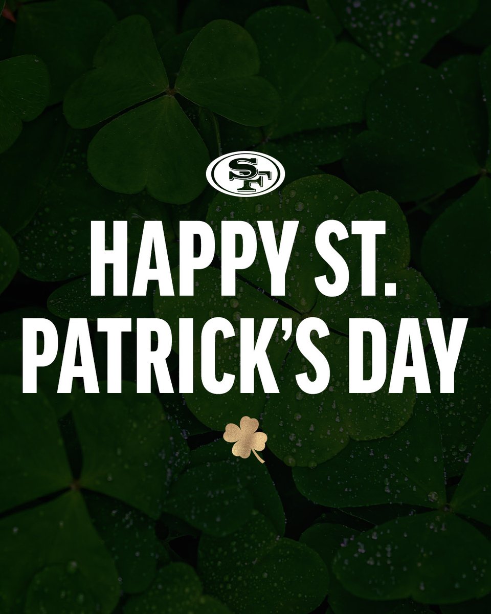 49ers's tweet photo. Happy St. Patrick's Day! ☘️ https://t.co/6HRKsLoV95