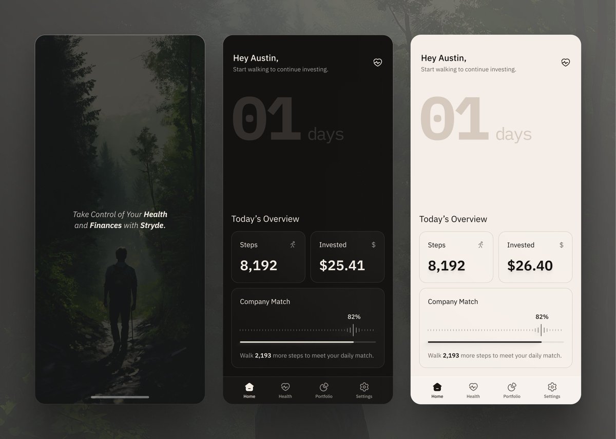 Stryde, a walk-to-invest platform. Turn your health goals into financial growth. Your company can match your daily walking investment while lowering insurance premiums.