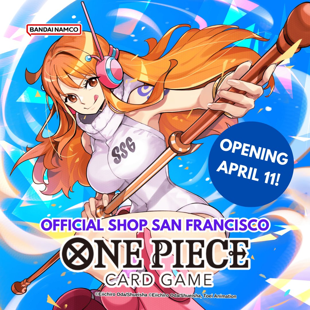 Good news, Northern Cal! ONE PIECE CARD GAME Official Shop is coming April 11 inside of the Kinokuniya Building in San Francisco, California!

Sign Up for store tournaments on the TCG+ app or visit bandai-tcg-plus.com. 

#onepiece #opcg #bandainamco #kinokuniya #sanfrancisco