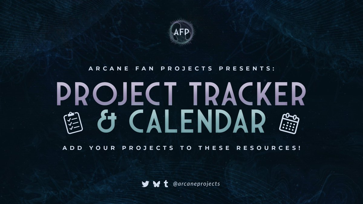 ArcaneProjects's tweet image. Arcane Fan Projects aims to promote and bring all kinds of Arcane based events to a spotlight

We have a spreadsheet and calendar where you can track all current projects occurring. Feel free to add yours!

You can also tag us under your project post for rts!

Links below 💙