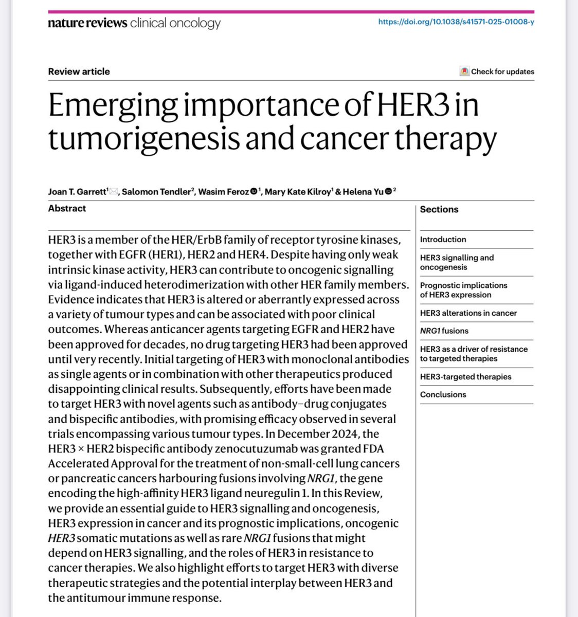 Erman Akkus (@erman_akkus) on Twitter photo 🧪HER3 as a treatment target in cancer
<a href="/NatRevClinOncol/">NatureRevClinOncol</a> 
✅Zenocutuzumab: HER3 × HER2 bispecific antibody
➡️NRG1 fusion: high-affinity HER3 ligand neuregulin 1
✅FDA approval in NSCLC and pancreatic cancer
👉doi.org/10.1038/s41571…
<a href="/OncoAlert/">OncoAlert</a> #cancer #oncology #MedX 🧪HER3 as a treatment target in cancer
<a href="/NatRevClinOncol/">NatureRevClinOncol</a> 
✅Zenocutuzumab: HER3 × HER2 bispecific antibody
➡️NRG1 fusion: high-affinity HER3 ligand neuregulin 1
✅FDA approval in NSCLC and pancreatic cancer
👉doi.org/10.1038/s41571…
<a href="/OncoAlert/">OncoAlert</a> #cancer #oncology #MedX