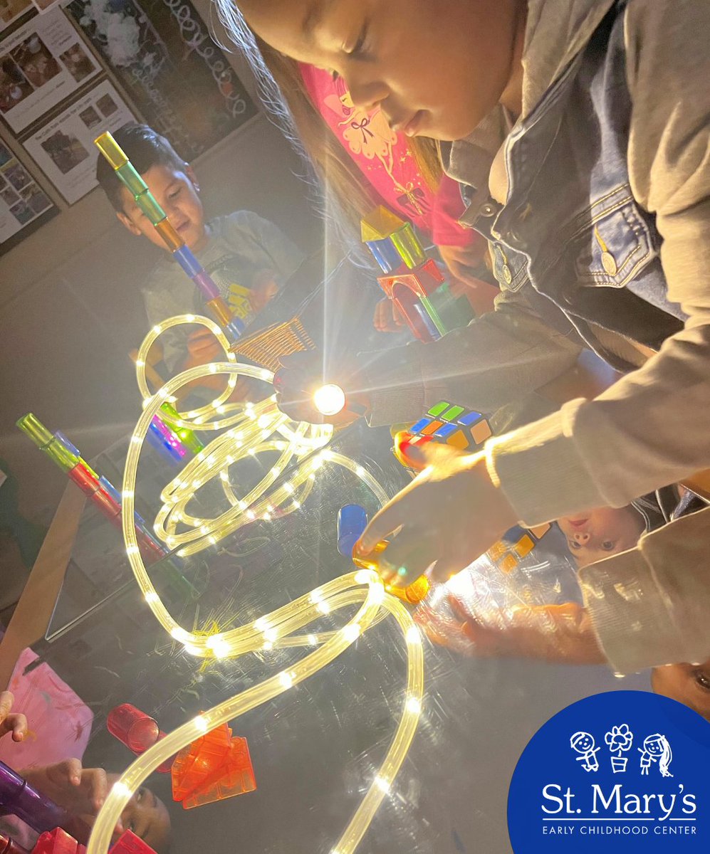 StMarysECC's tweet photo. Last week at St. Mary’s, our shadow and light exploration took an exciting turn! 🌟 Using translucent blocks and flashlights, children discovered how light passes through and reflects, creating shifting patterns and sparking curiosity. ✨ https://t.co/Wy3ZEKYMOz