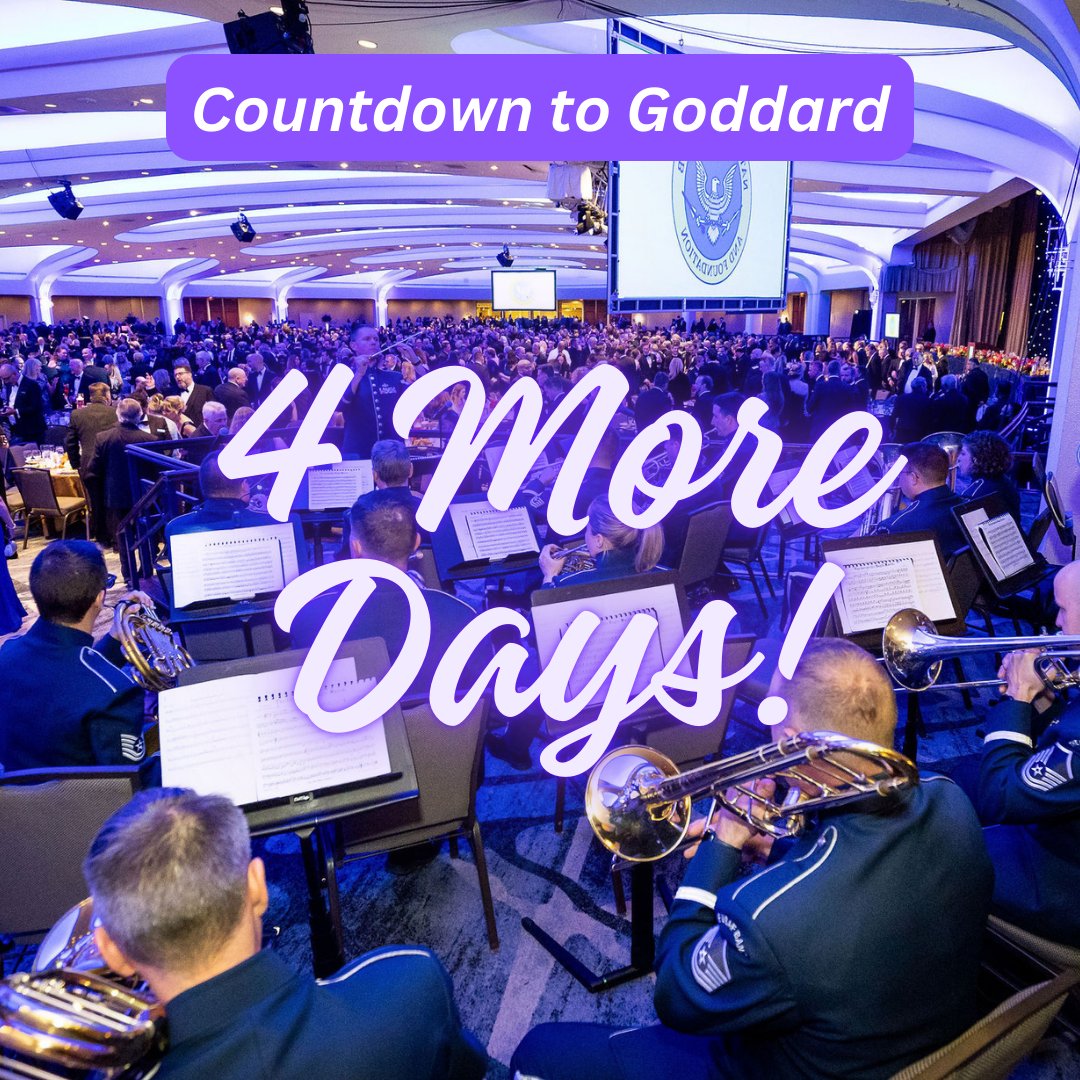 The wait is almost over! Only 4 days until we come together to celebrate excellence in aerospace at the Goddard Dinner!

Get ready for an unforgettable evening honoring the innovators, visionaries, and leaders shaping the future of space. 🚀✨