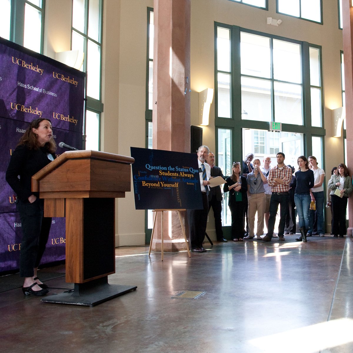 BerkeleyHaas's tweet photo. On this day in 2010, the #BerkeleyHaas community came together to celebrate the launch of our #DefiningLeadershipPrinciples—a milestone that continues to shape our culture today. @richlyons #QuestionTheStatusQuo #ConfidenceWithoutAttitude #StudentsAlways #BeyondYourself https://t.co/XsaXfNagsl