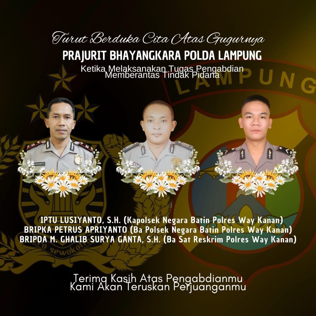 Turut berduka untuk mereka yang gugur dalam tugas