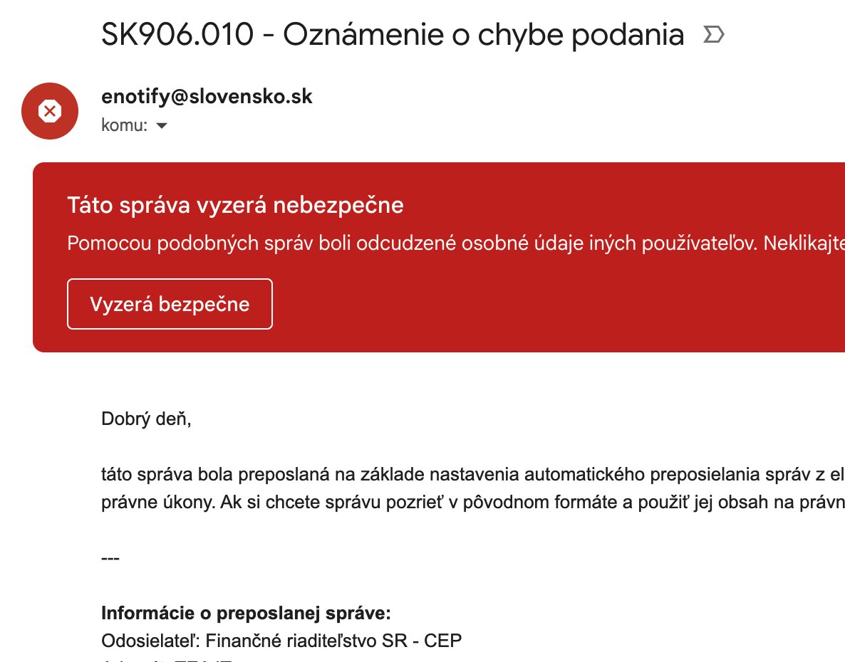 To je proste krása, ako krásne padajú oficiálne emaily zo slovensko.sk priamo do spamu.