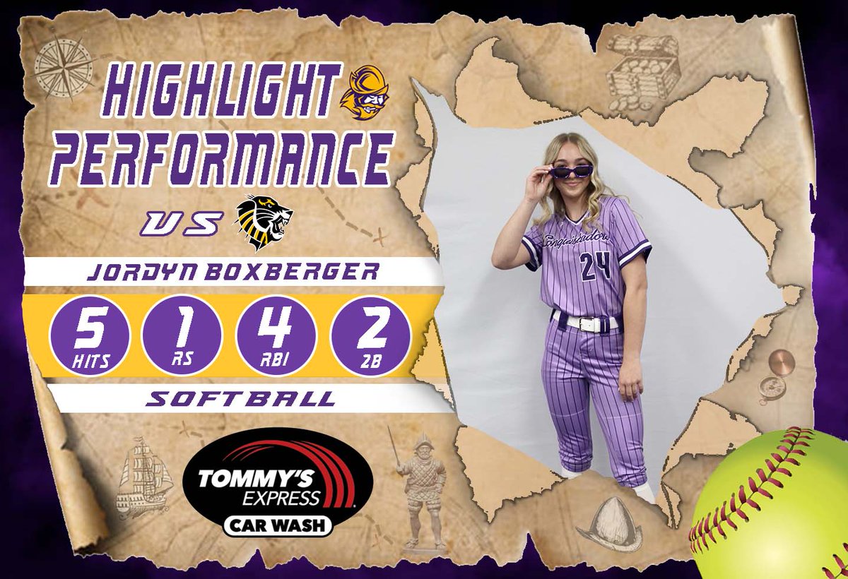 🥎Highlight Performance of the Day🥎 

Tommy's Express Car Wash (<a href="/tommys_express/">Tommy's Express Car Wash</a>) Highlight Performance of the Day for Softball goes to Jordyn Boxberger...she was 5-5 with 2 2B, 4 RBI, 3B, &amp; RS in the DH vs Fort Hays Tech #GoConqs #BurnTheBoats