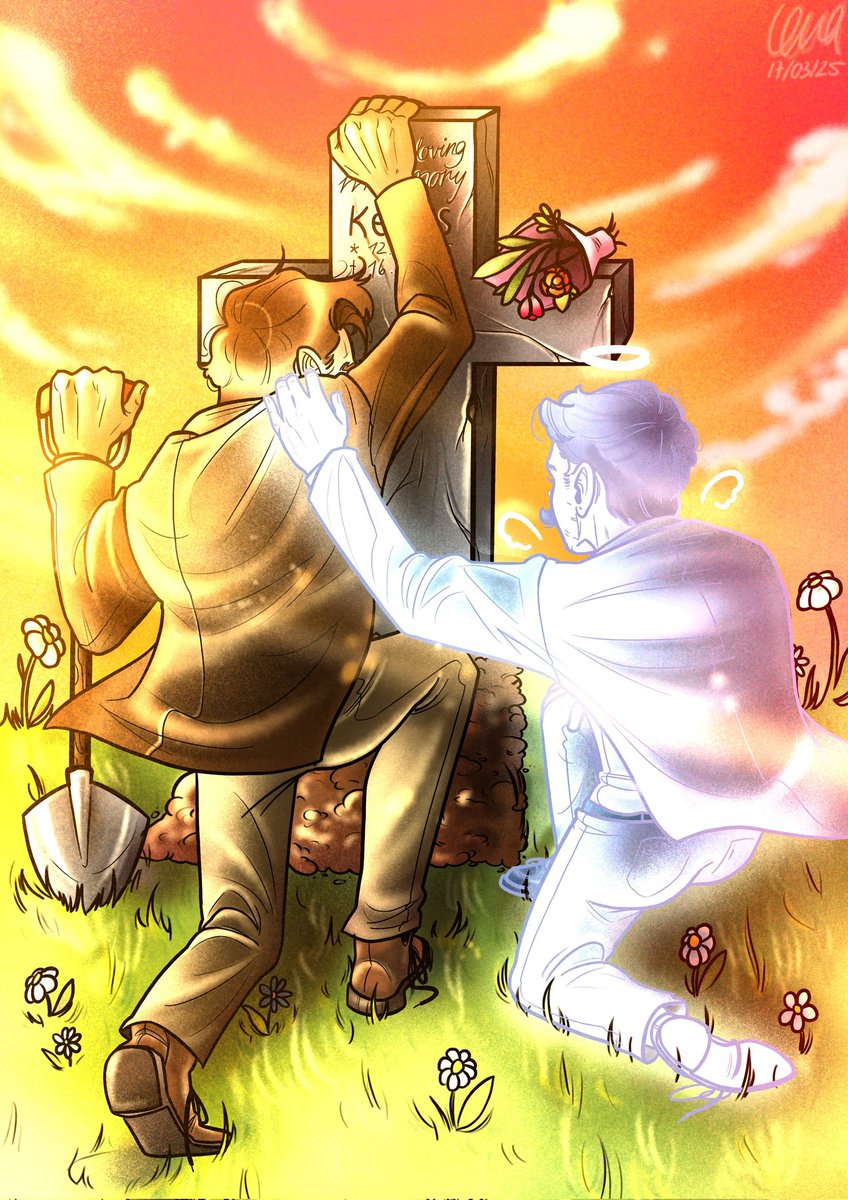 LenaDummkopf's tweet photo. In loving memory, Kedos Zone ⚰️🌼
(Er war wohl sehr sterblich. #DLDS)

Wollte was dramatisches zeichnen, also hier - @BergmannToGo und @TheKedosZone ! Bergzone/Bergdos für immer! Die Sieger der Herzen 🫡

Vielleicht illustriere ich das Ende ja auch... 👀✨️ https://t.co/XolDT3KI8i
