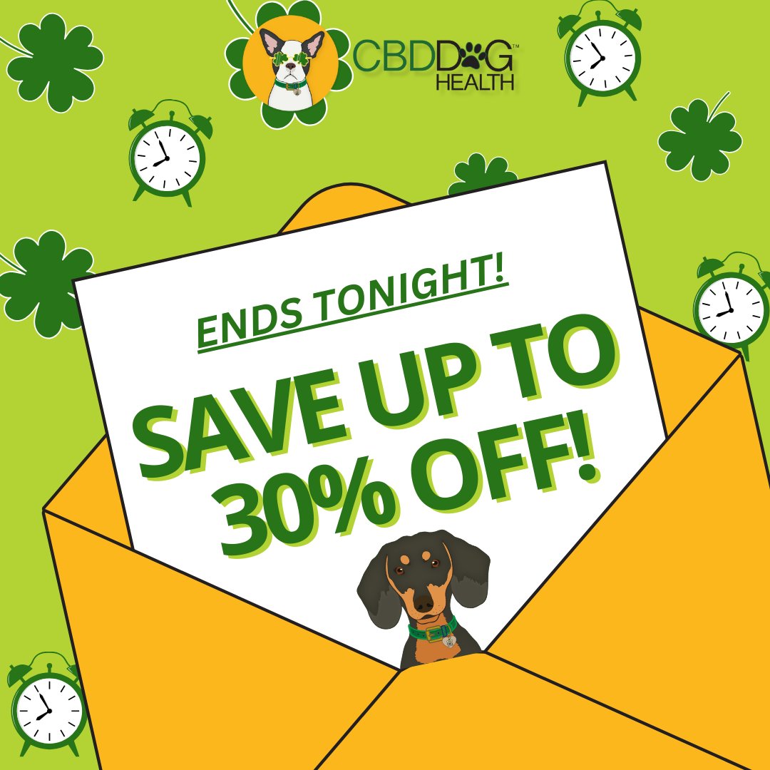 ⏳ Don’t Press Your Luck — Sale Ends TONIGHT! 🍀

This is your LAST CHANCE to save up to 30% OFF on your pet’s favorite holistic remedies! 🌈🌟

⏰ Sale ends TONIGHT at 11:59 pm ET! Don’t miss out: cbddoghealth.com/product-catego…