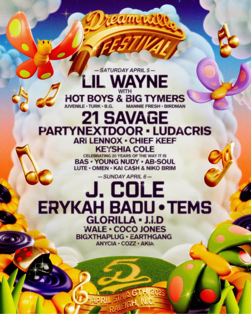 FadamGotDaJuice's tweet photo. Dreamville 💭 Lineup 2025 https://t.co/qX2UElMAi1