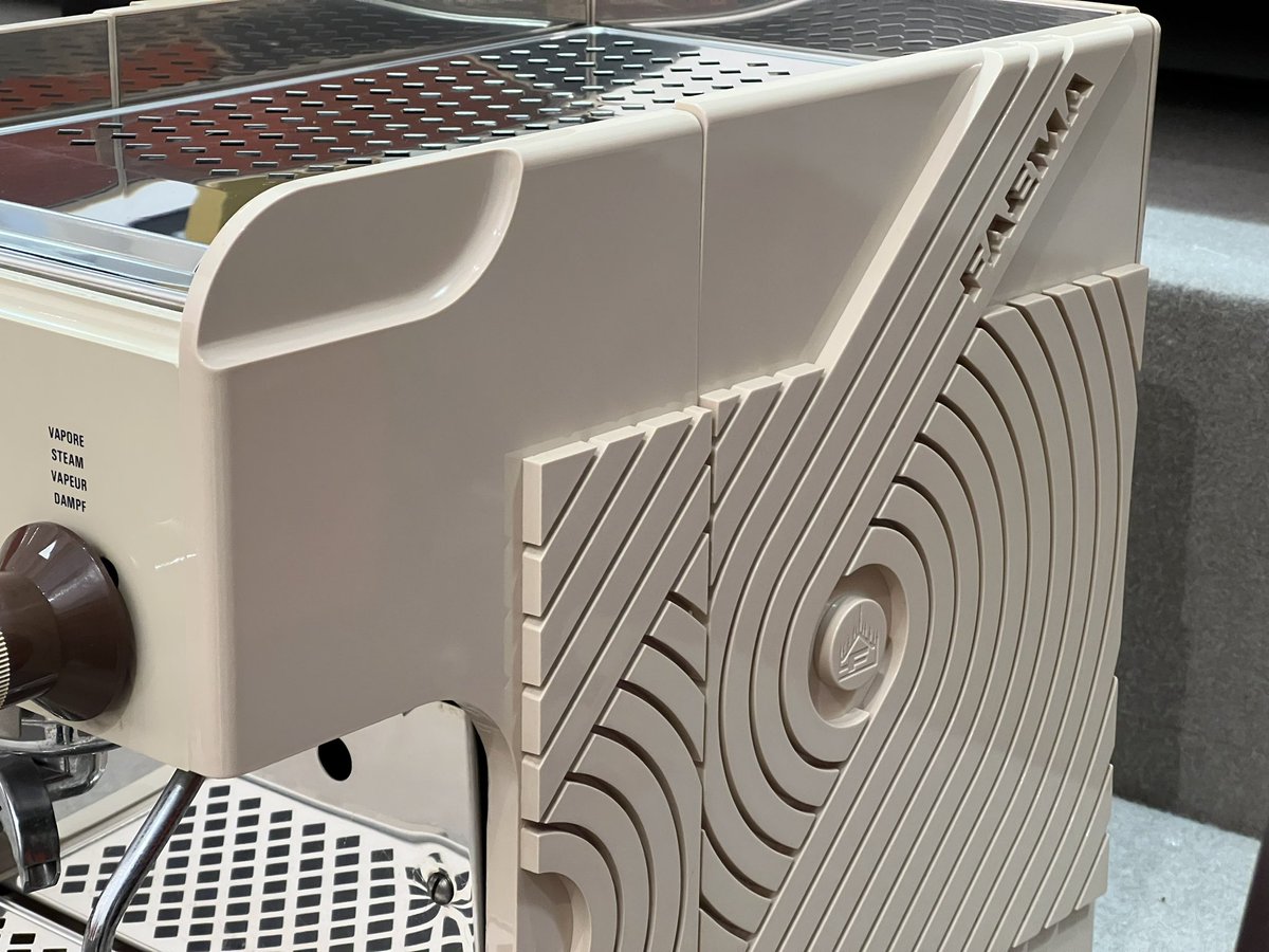 gmoult's tweet image. espresso machine design from the 1970s