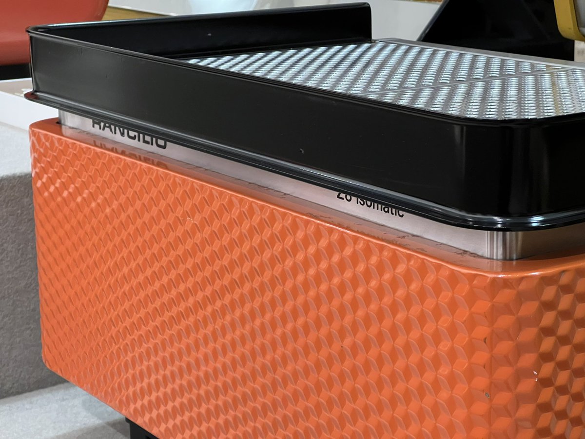 gmoult's tweet image. espresso machine design from the 1970s