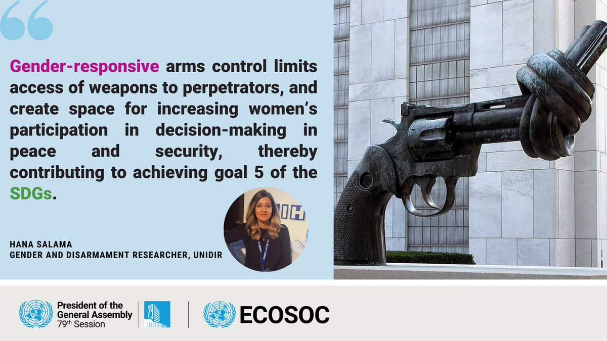 UN GA President (@un_pga) on Twitter photo <a href="/SDG16Plus/">Pathfinders</a> <a href="/UNECOSOC/">UN ECOSOC President</a> <a href="/UN_Disarmament/">ODA</a> βThe illicit proliferation of weapons facilitates all kinds of violence against women, injuring and killing them at alarming rates. In fact, a 2023 <a href="/UNIDIR/">United Nations Institute for Disarmament Research</a> study found that between 70-90% of conflict-related sexual violence involved firearms.
Gender-responsive arms control not <a href="/SDG16Plus/">Pathfinders</a> <a href="/UNECOSOC/">UN ECOSOC President</a> <a href="/UN_Disarmament/">ODA</a> βThe illicit proliferation of weapons facilitates all kinds of violence against women, injuring and killing them at alarming rates. In fact, a 2023 <a href="/UNIDIR/">United Nations Institute for Disarmament Research</a> study found that between 70-90% of conflict-related sexual violence involved firearms.
Gender-responsive arms control not